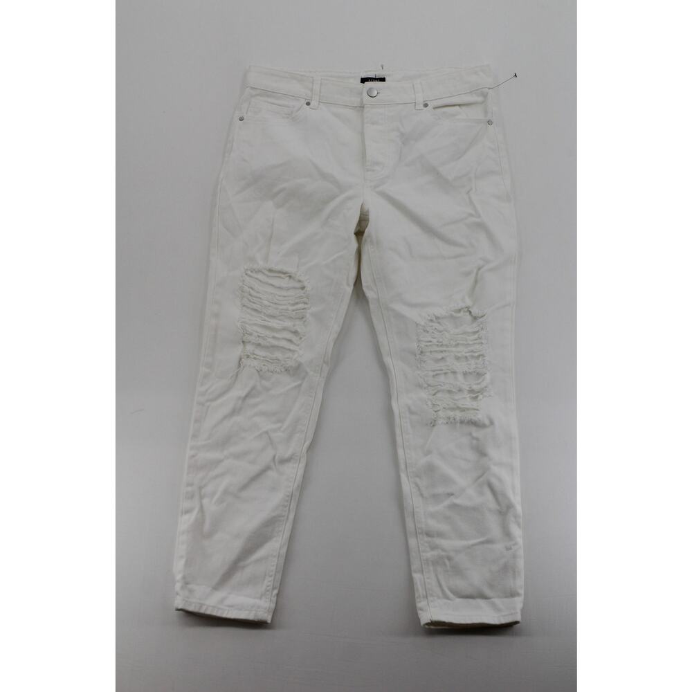 NWT AFRM perry white‎ distressed trendy ankle skinny jeans womens 28
